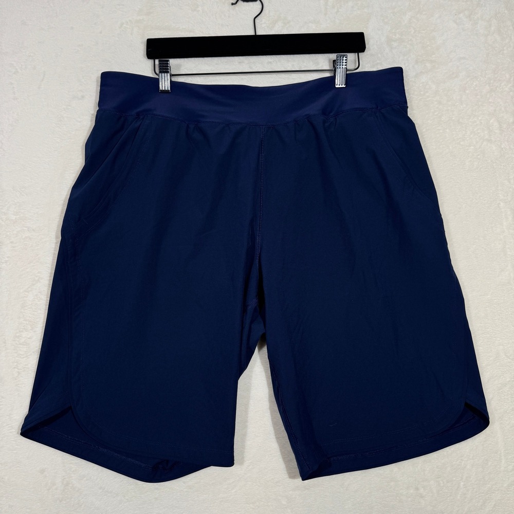 Lands' End Board Shorts Womens 16 Navy Blue Swim Shorts Pockets Liner Athletic